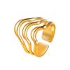 INS Style Geometric Stainless Steel Wide-Band Ring for Women