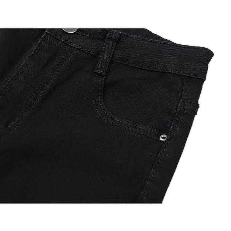Schwarze High-Waist Stretch Micro-Flare Jeans für Damen - Schlankmachender Frühjahrs-/Herbststil