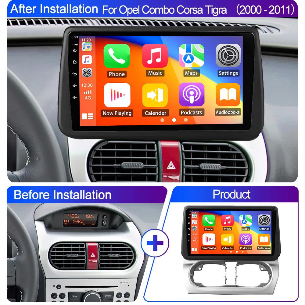 Android 14 Car Radio Multimedia Stereo For Opel Combo Corsa Tigra 2001-2011 Autoradio 2Din CarPlay GPS Navigation