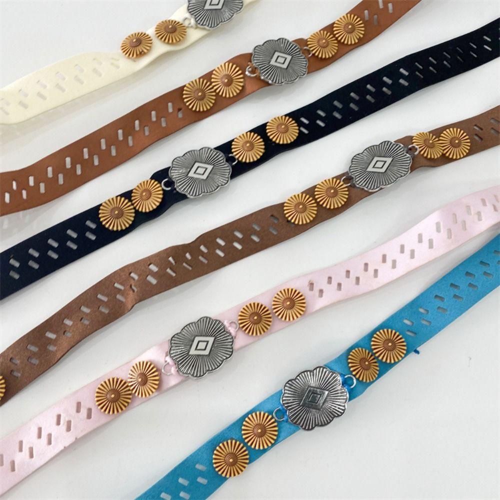 Retro Bohemian Style Waist Chain Flower Women Woven Belt Fashion Ethnic Style Belt Versatile