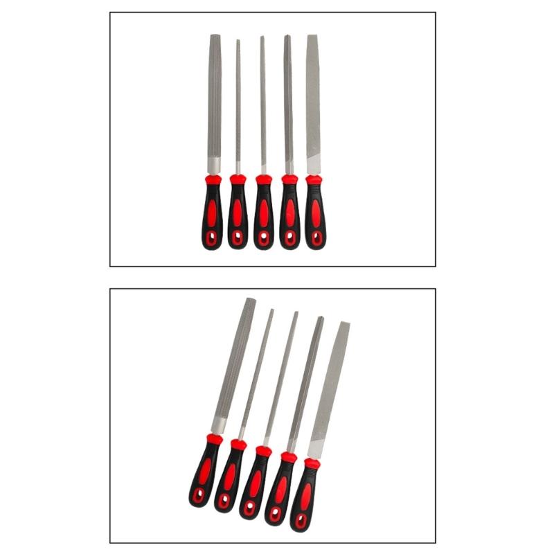 5Pcs High Hardness Steel Fine File Sharpening 6/8/10/12Inch Flat Files Grinding Straightening Polishing File Replacement