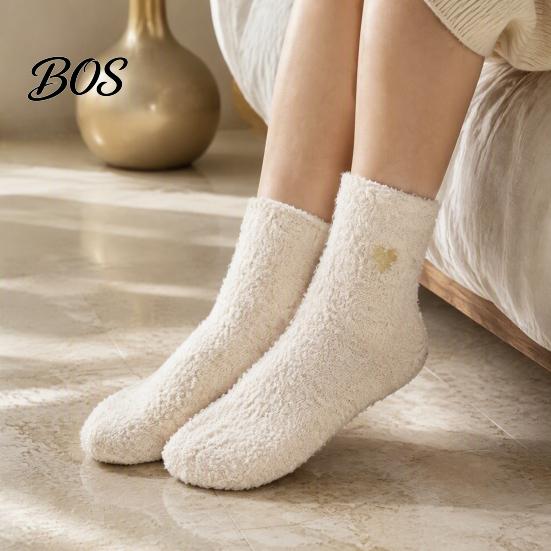 Cloud Like Thick Velvet Socks 1 Pair Women's Fuzzy Slipper Socks, Soft Plush Warm Thermal for Cold Floors Winter Home Sleeping Fluffy Cozy Fleece Crew