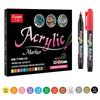 60 Colors Acrylic Paint Pens Markers Permanent Markers for Rock Painting Glass Ceramic Fabric Wood Metal Brush Tip Art Supplies