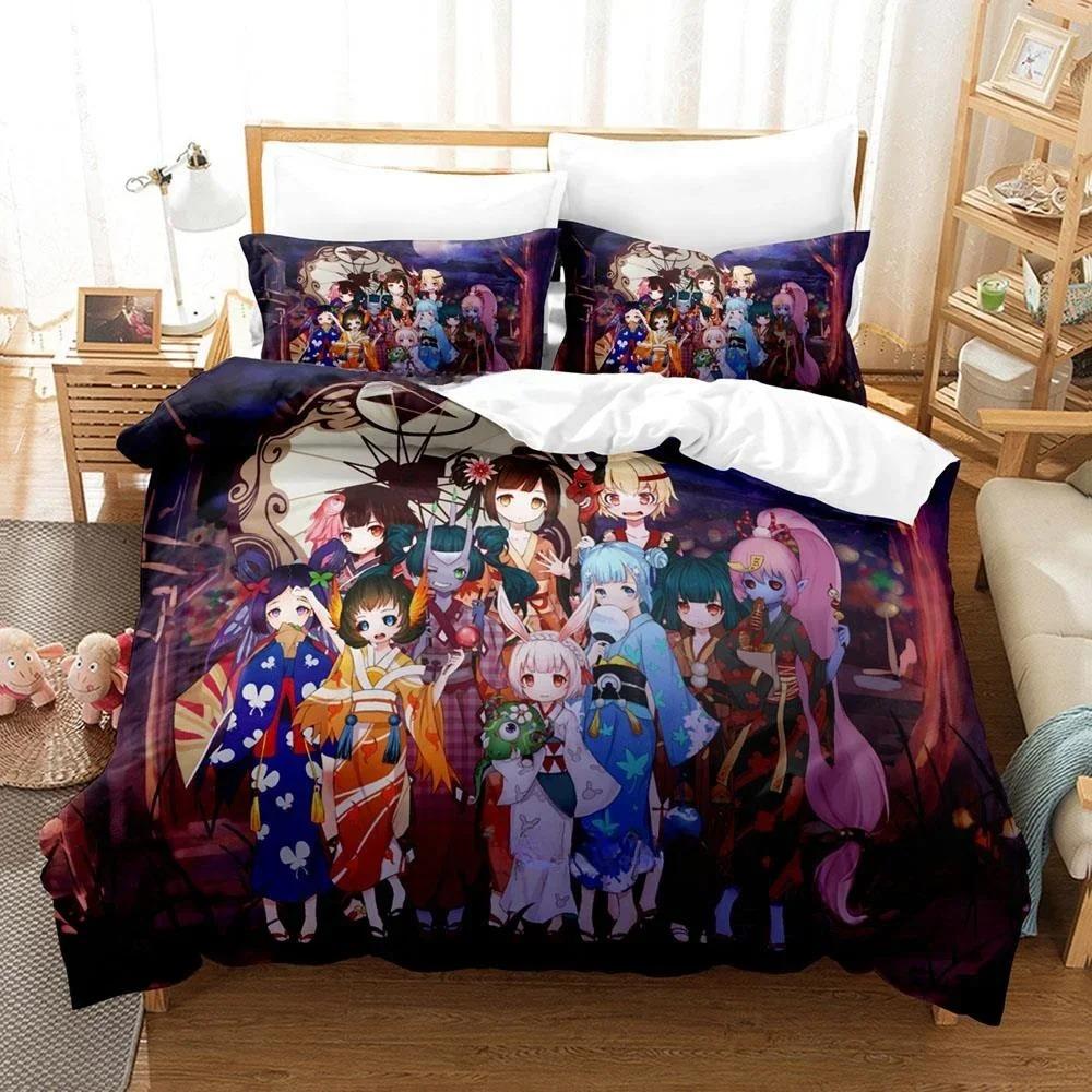 3D Printing Game Kawaii Girls Onmyoji Bedding Set Single Twin Full Queen King Size Bed Set Adult Kid Bedroom Duvet Cover Sets