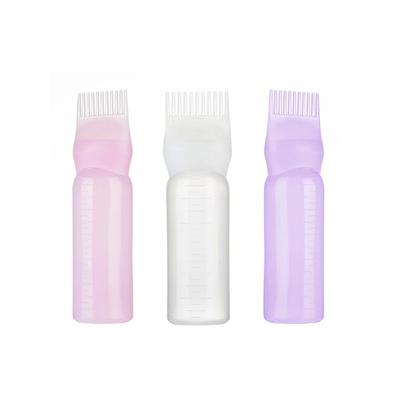 120ml Nachfüllbare Haarfarbenflasche Applikatorkamm Mehrfarbig Kunststoff Dosiersalon Öl Haarfärbung Friseur Stylingwerkzeug