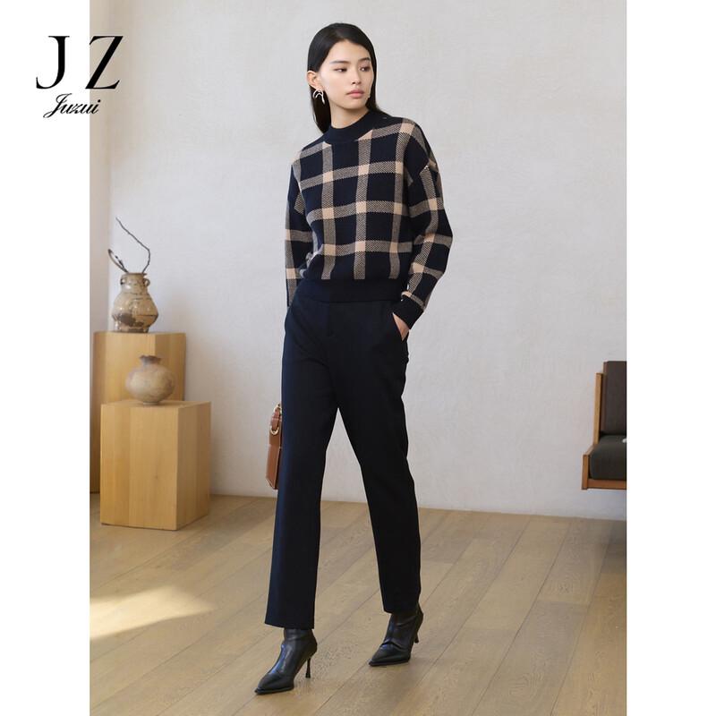 JUZUI Women s Classic Wool Blend Fleece-Lined Commuter Casual Pants JWED11034 2XL