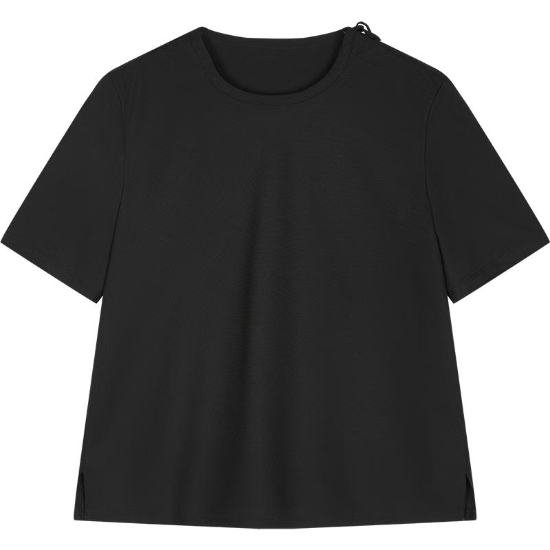 LESS 2025 Autumn Loose Round Neck Short Sleeve Shirt M