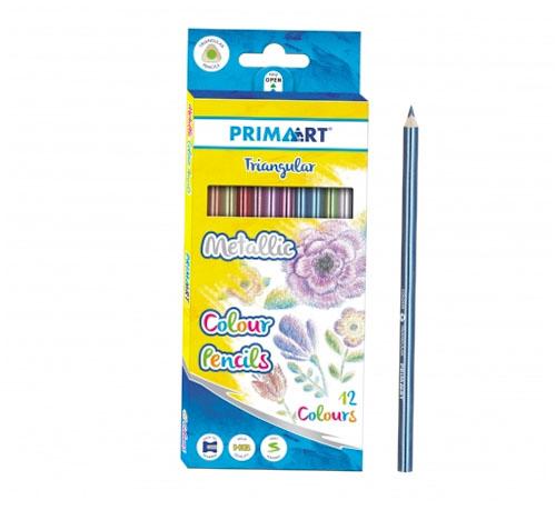 Triangular metallic colored pencils, 12 pcs. 399437