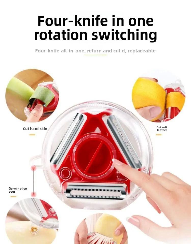 3-in-1 Multi-Functional Kitchen Peeler for Fruits Vegetables, Ergonomic Potato Apple Peeler