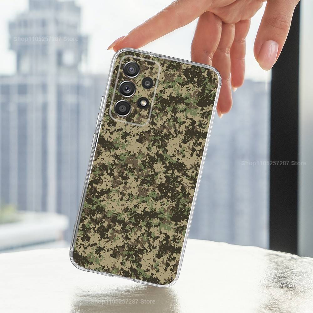 

Camouflage Art Army For Samsung A51,30,71,S9,Ultra,S20,FE,22,Lite,23,21,PIus,10,Transparent, Silicone Case SamsungS24Ultra 5G