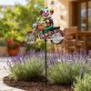 Spinning Clown Motorcycle Wind Spinner, Rotating Wheels Metal Kinetic Yard Art with Stake, Weatherproof Windmill Sculpture for Outdoor Lawn Patio
