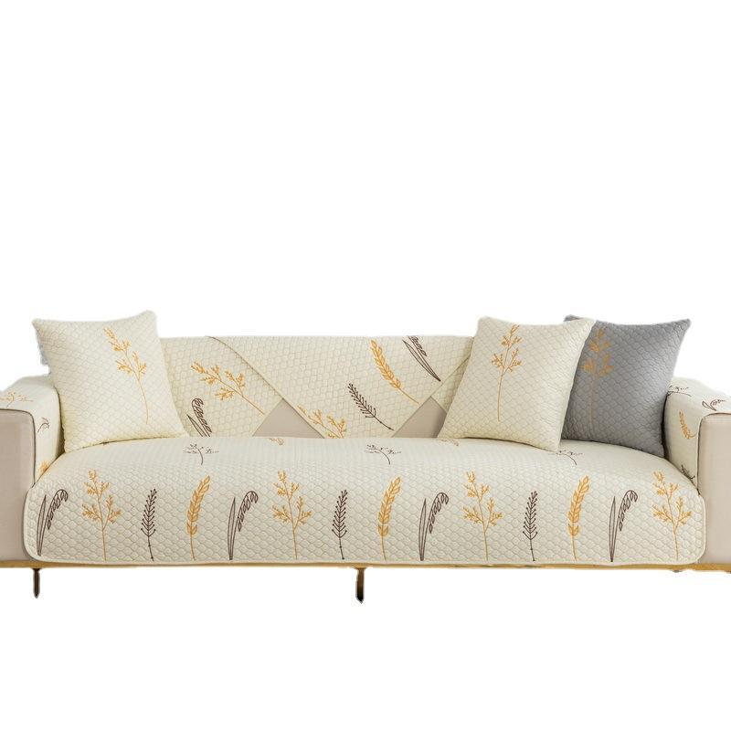 

Подушка для дивана из чистого хлопка с вышивкой на все времена года, чехол для подушки из хлопчатобумажной ткани с противоскользящим покрытием, простой современный чехол для дивана 70*70