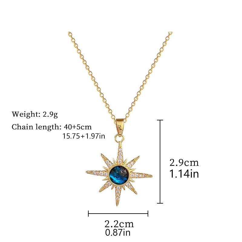 Collier pendentif Soleil en Acier Inoxydable 316L Pour Femmes Exquis et Tendance Chaîne de Clavicule Planète Bijoux de Fête pour Filles Cadeaux