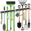 Wall-MountedTool Storage Rack with 4 Racks and 5 Hooks,Multifunctional Shelf for Kitchen,and Outdoorgarage Storage Space Saving