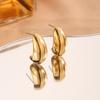 The New Classic Copper Alloy Smooth Metal Earrings Are Suitable for Women's Fashion, Korean Jewelry Temperament, and Daily Wear By Girls