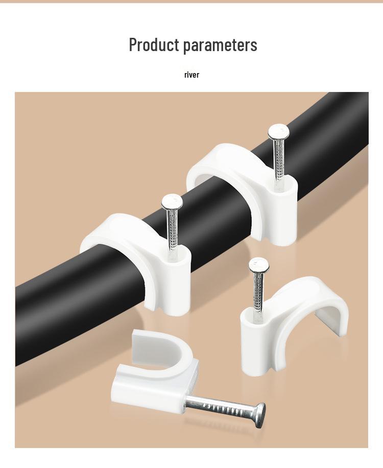 Steel Nail Round Plastic Cable Clip for Wire Management and Network Organization