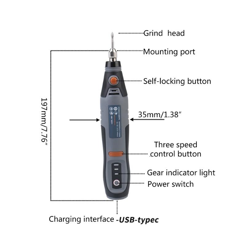 Cordless Rotary Tool, 3.7V 2200mAh Rechargeable Battery, 3-Speed 8500-21000RPM,22Pcs Accessories,for Grinding Cutting