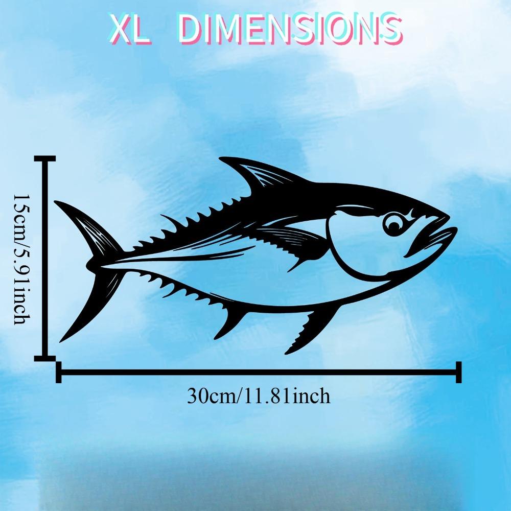 1pc Tuna Fish Metal Wall Art Dynamic Statue Mural Outdoor Garden Patio Decor Weather Resistant Gift for Fishing Season Enthusiasts