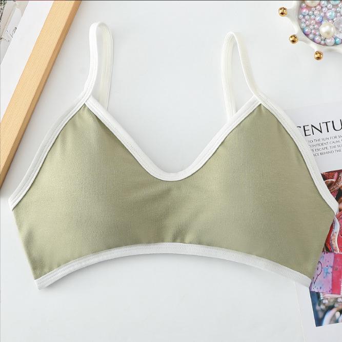 Summer Candy Color Patchwork Bandeau Camisole with Chest Pad and Anti-Exposure Back for Girls