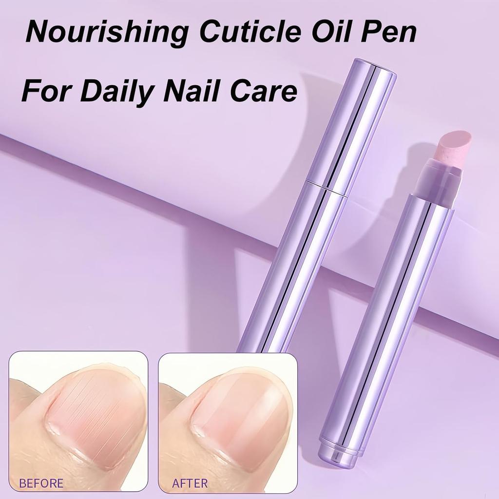 3 Pack Cuticle Oil Pen, 3 In 1 Nail Care Pen for Cuticle & Nail Repair, Nourishing Nail Oil for Dry Cuticles & Brittle Nails, Moisturizing Nail Care