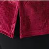 Women's Plus Size Velvet Blouse V-Neck Loose Printed Velvet Blouse Spring and Autumn Long Sleeve Plus Size T-Shirt Top