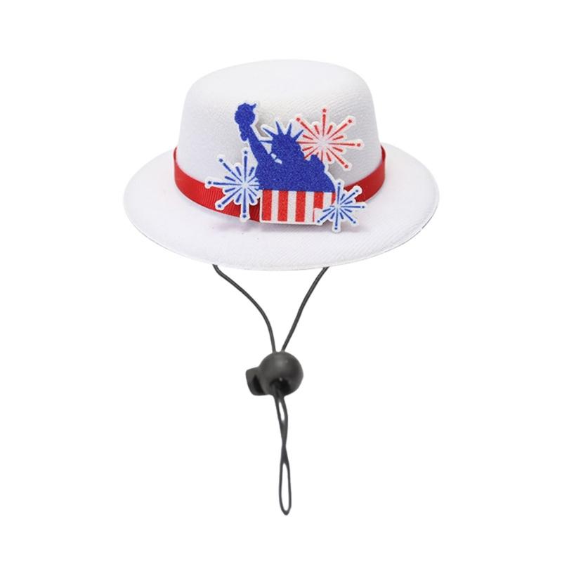 Carnivals Hat with Hair Clip for Independence Day Festival Small Top Hat Patriotic Holiday Party Hat for All Age and Pet