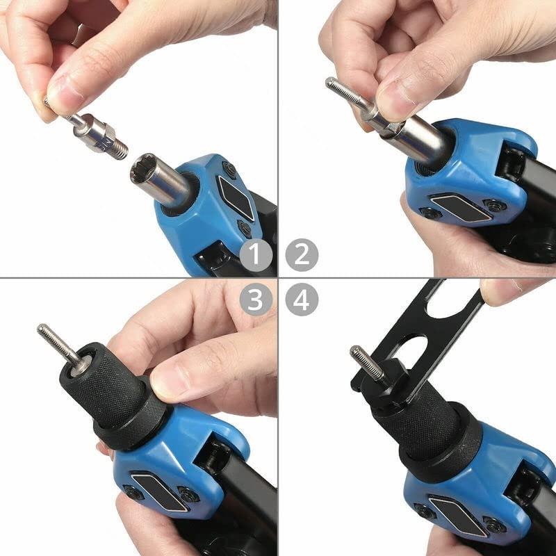 33 cm Nietmuttern-Werkzeug, Handnieten-Setter Kit mit 110 Nietmuttern, 8 metrische und SAE-Dornen M3, M4, M5, M6, M8, M1