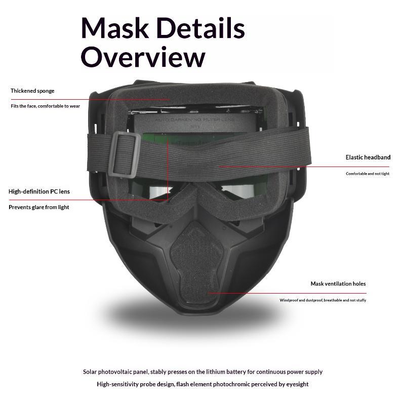 Selbsttönende Schweißmaske True Color Schnelle Abdunkelung Schlagfest Elektrische Maske für den Schiffbau Schweißprojekte