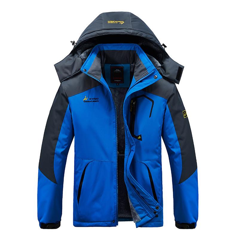 New Autumn and Winter Men's Clothing Jacket, Piled, Thickened and Fattened, Plus Size Warm, Windproof and Waterproof Mountaineering Suit