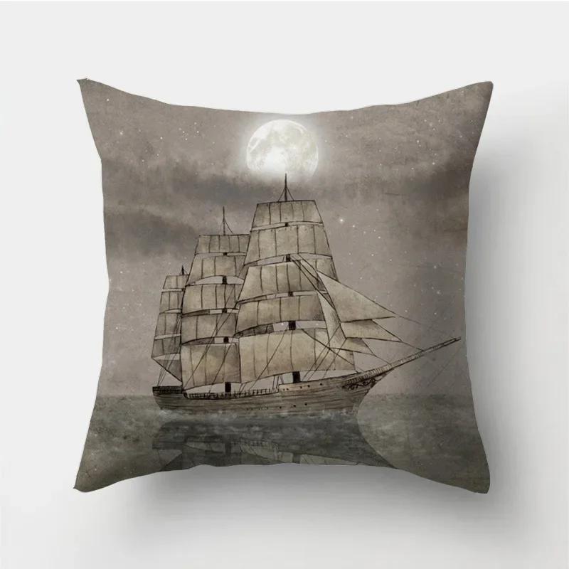 Classic British Style planet track polyester single-sided printing pillow cover home deco cushion cover square lumbar pillowcase