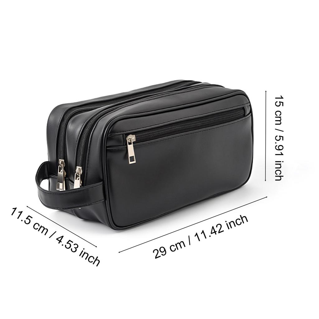Herren-Kulturtasche aus Leder für Reisen und Geschäftsreisen, tragbare Kosmetiktasche mit großer Kapazität und mehreren Taschen, handliche Kulturtasche aus Leder