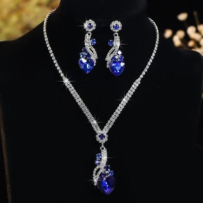 Claw Chain Earrings Shining Necklace Bridal Rhinestone Jewelry Set  Banquet