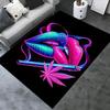 Neon Glow Lippenkunst Stuhlmatte Büroteppich Dekorteppich für Wohnzimmer Schlafzimmer Sofa Geschenk