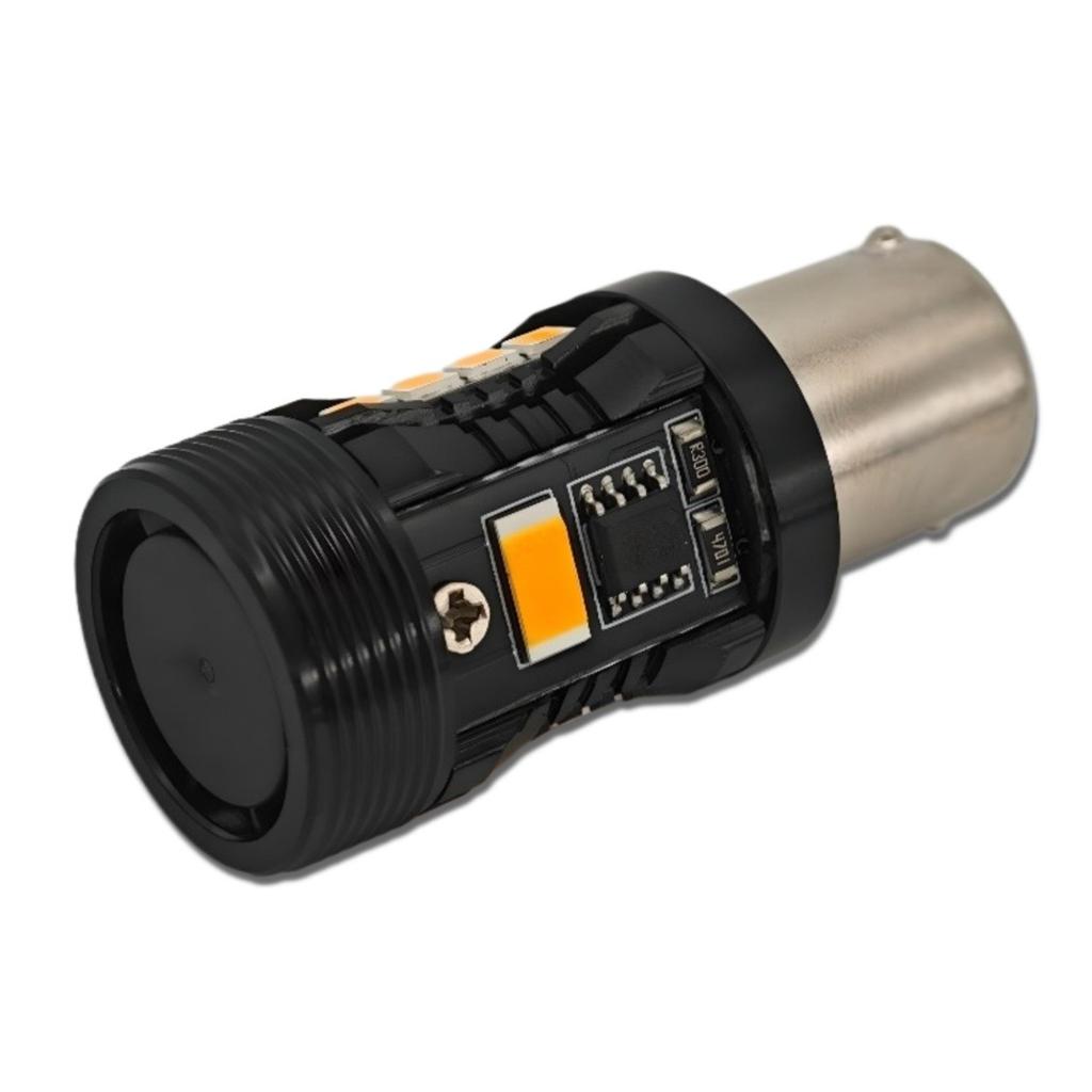 2 st P21W LED-lampa BA15S 12V inget fel, orange Off-Road