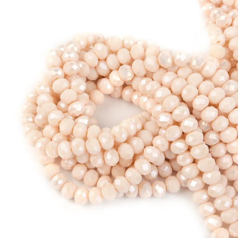 4 6 8 mm Rondell Kristallpärlor Fasetterade Porslinsglas Pärlor Lösa Avståndspärlor för Smyckestillverkning Handarbete Armband Halsband