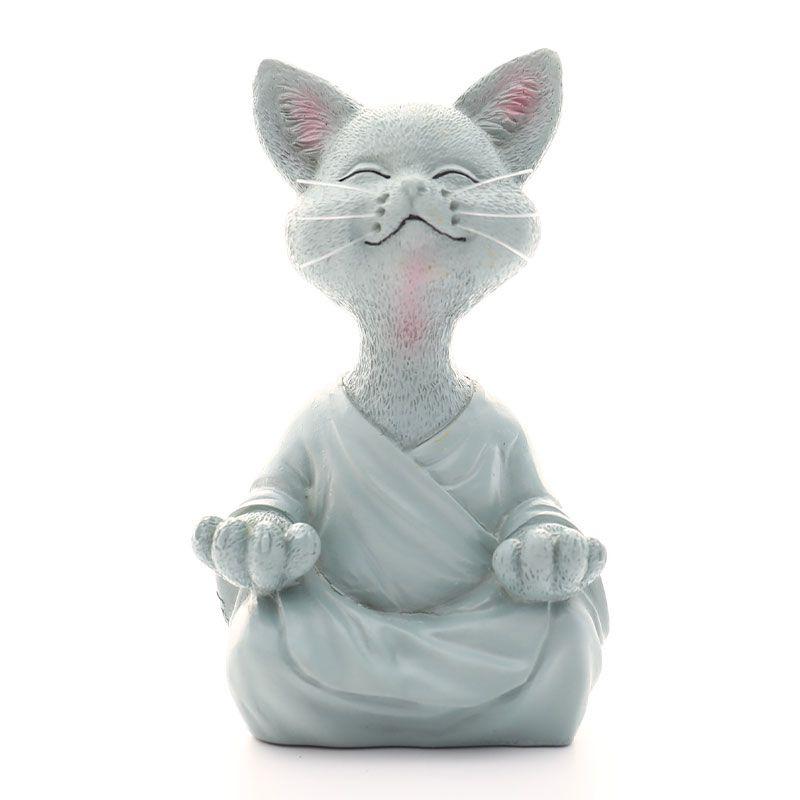 Cat Whimsical Buddha Figurine Meditation Yoga Collectible Home Decor Lover Gifts
