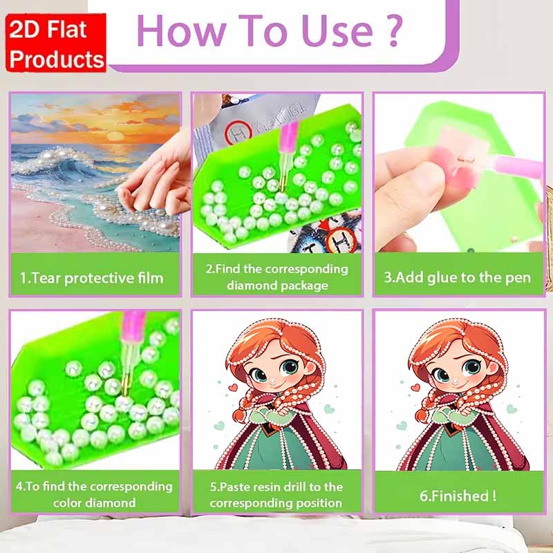 Disney Pearl Painting Frozen Anna Q Version Image Handmade DIY Pearl Gem Painting Pictures Crafts Special Shape Home Wall Decoration
