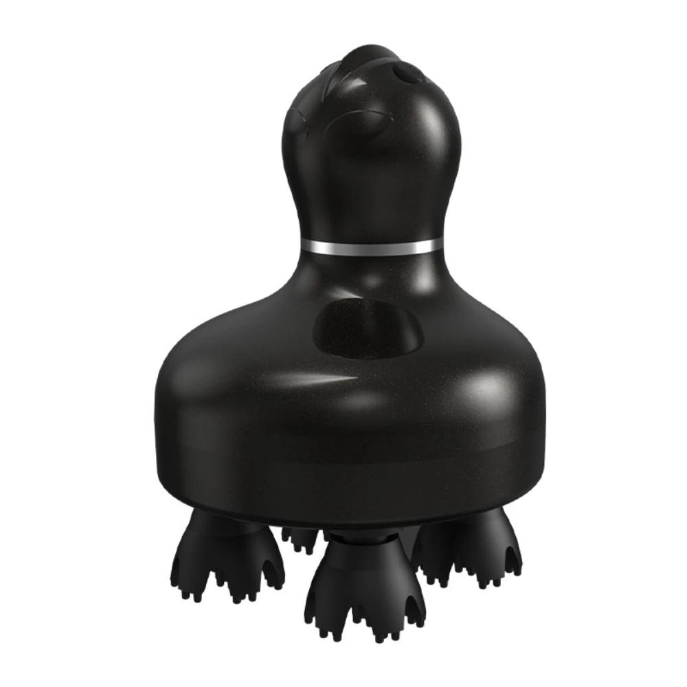 

New Silicone Vibration Scalp Electric Head Massager with Vibration and Kneading High Quality Waterproof Handheld Scalp Massager чёрный