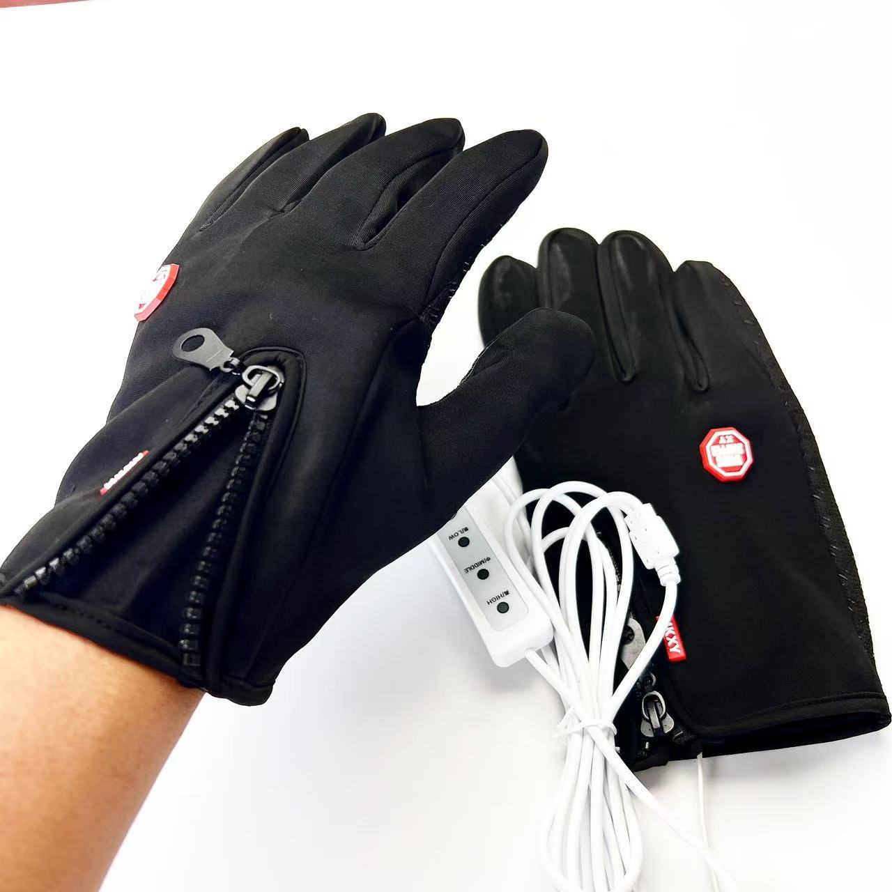 

Перчатки для велоспорта с электрическим подогревом USB, для занятий спортом на открытом воздухе, для альпинизма, для сенсорного экрана, тонкие, нескользящие, теплые, с закрытыми пальцами