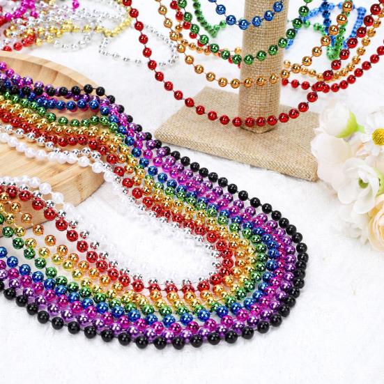 30 st Plastpärlhalsband med Säkerhetsspänne Färgglada Pärlhalsband Set Lätta Barnsäkra Festfavoriter för Mardi Gras St. Patrick's Day