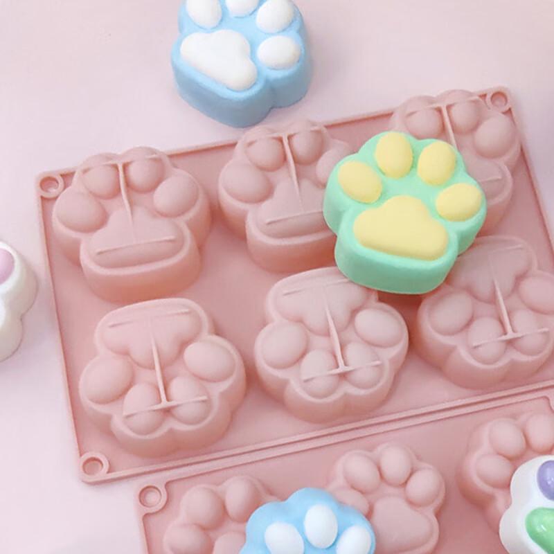 6-Cavity Large Cat Paw Silicone Mold