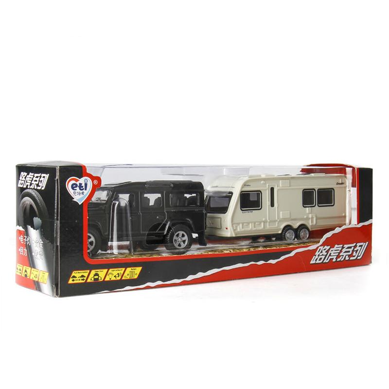 Maßstab 1:32, Land Rover-Anhänger, Tieflader, Abschleppwagen, Druckguss-Automodell, Spielzeug, zurückziehbares Spielzeugfahrzeug mit Ton und Licht für Kinder und Kleinkinder, Geschenkkollektion