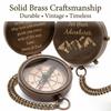 Personalized Brass Pocket Compass Gift for Son Grandson Graduation Keepsake