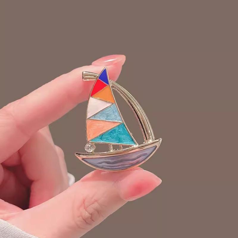 Sailboat Brooch, High-end Feminine Charm, Smooth Sailing Corsage, Niche and High-end Design Sense Brooch