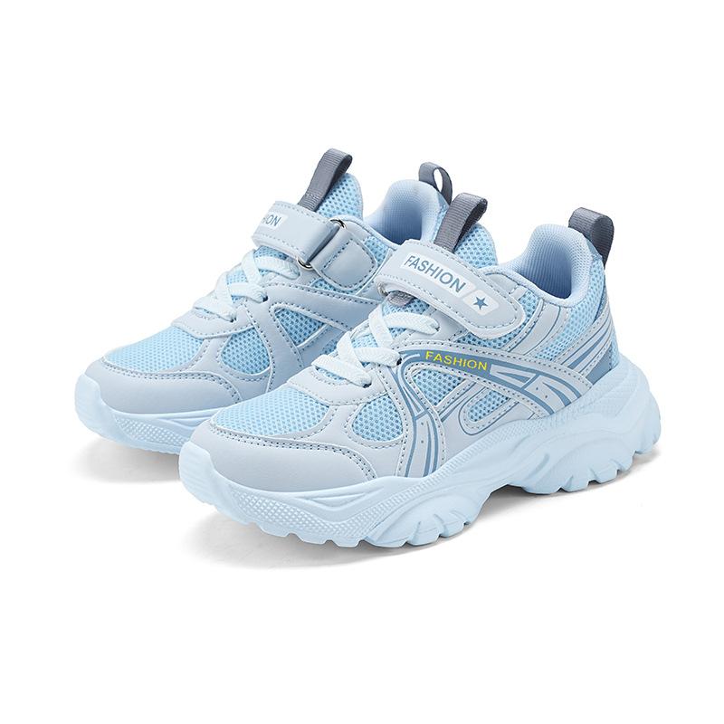 2025 Spring and Autumn New Boys Shock-absorbing Sports Shoes Medium and Large Children Non-slip Girls Lightweight Double Mesh Breathable Casual Shoes
