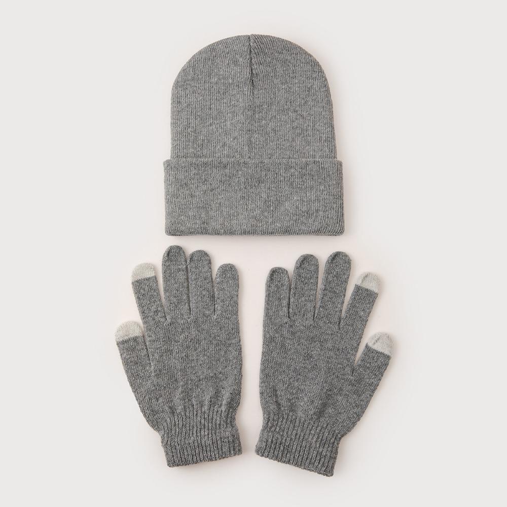 Cute Woman New Beanies with Gloves Knitted Solid Hat New 2025 Winter Hats