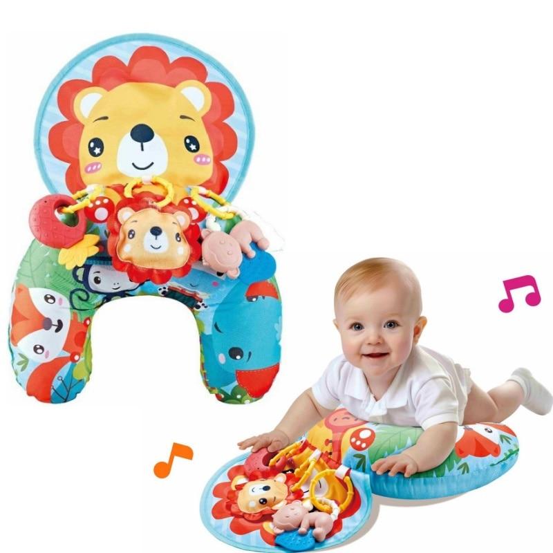Baby Activity Gym with Toys and Sounds, Multicolor Lion Print, Infant Play Mat, Toddler Exercise Toy, Random Color