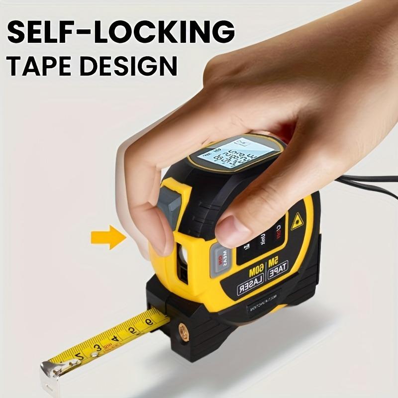 3-in-1 Digital Laser Tape Measure: High-Precision Rangefinder & Steel Tape with Cross Line Feature
