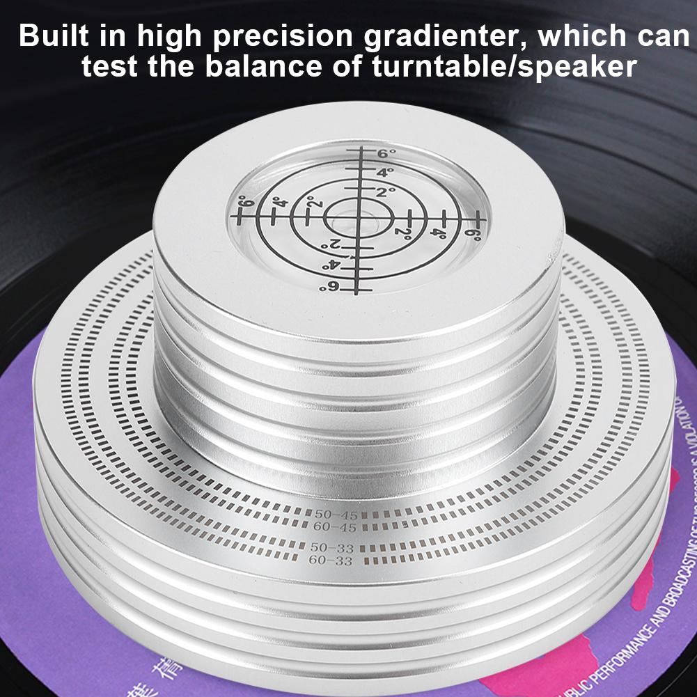 LP Vinyl Record Weight Stabilizer Turntable Disc Clamp with High Precision GradienterSilver