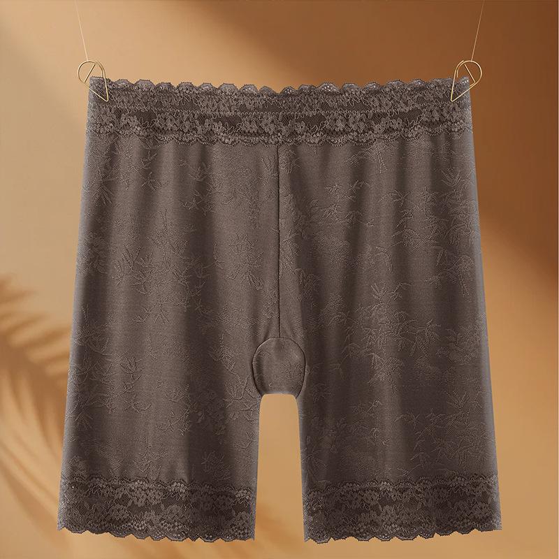 Plus Large Size Female Spring and Summer Lace Anti Wear High Waist Safety Leggings
